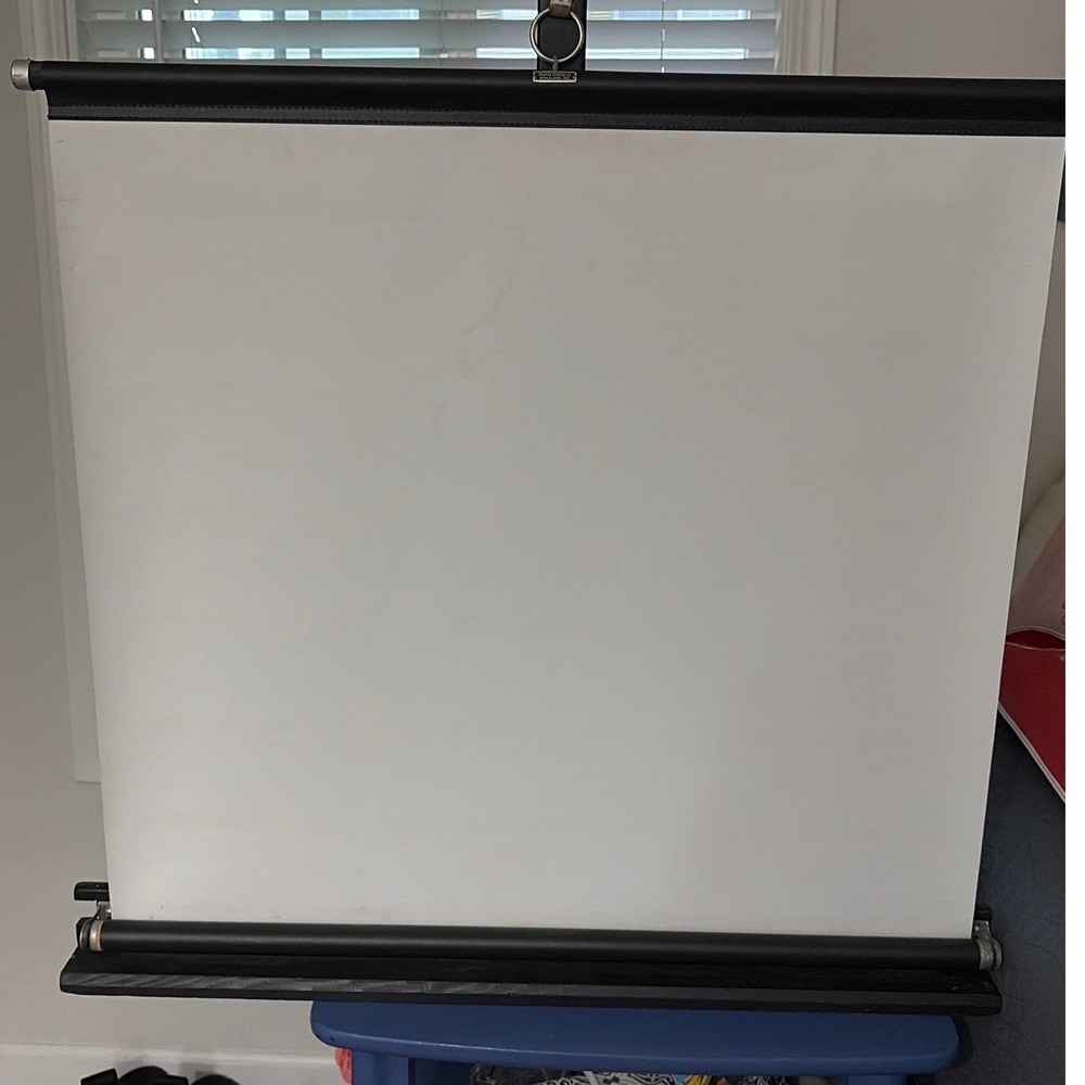 Vintage Draper Screen Co Tabletop Projection Screen Portable Red Case Indiana